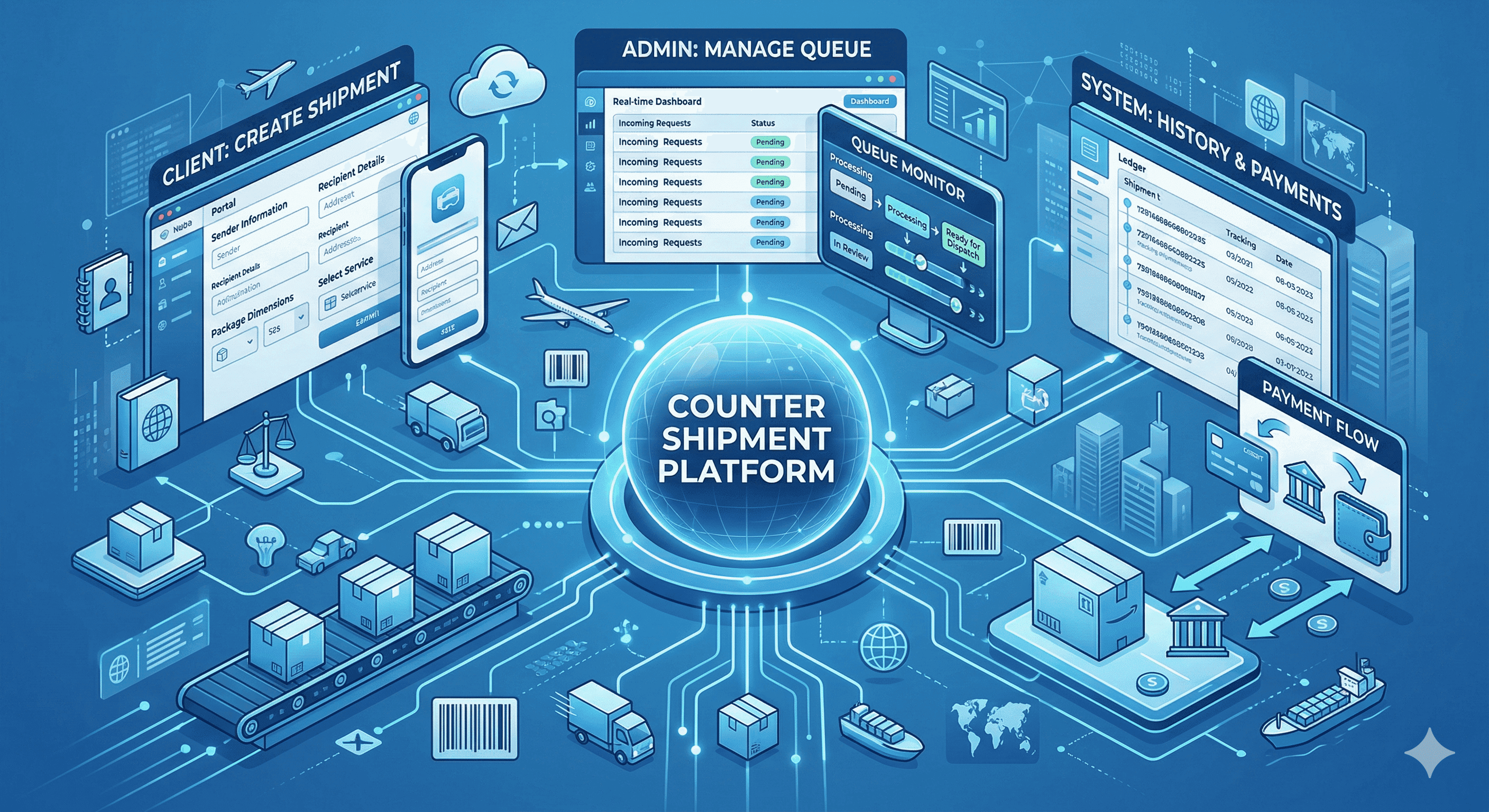 QuickHub — Platform Counter Walk-in